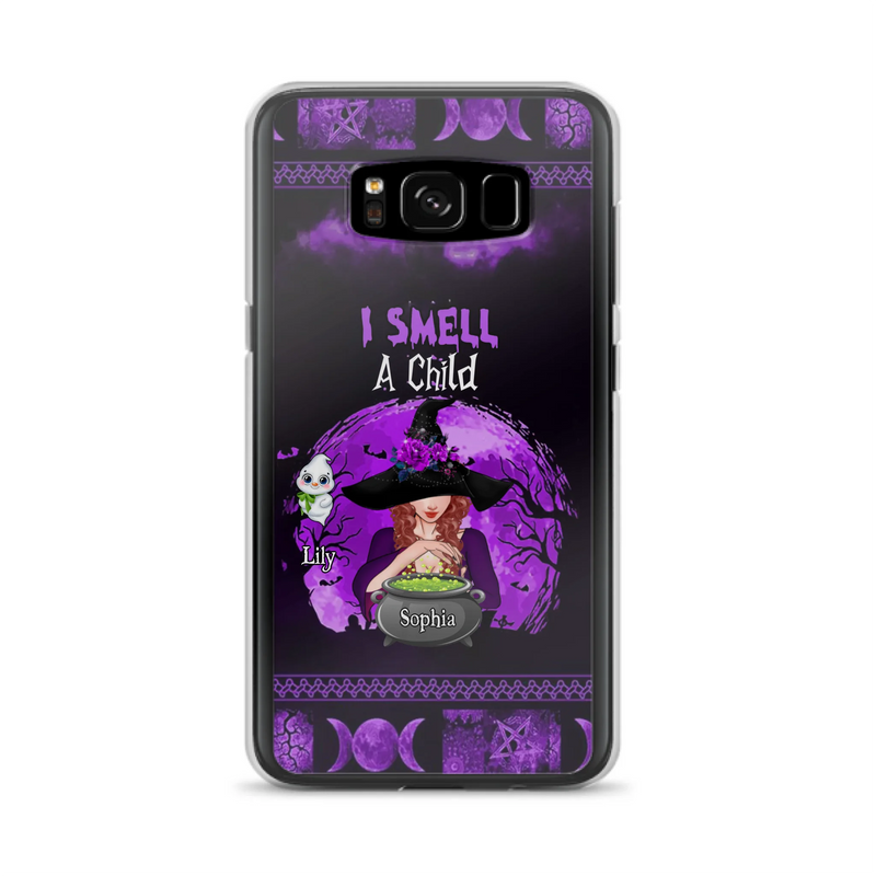 Custom Personalized Witch Phone Case - Upto 10 Children - Halloween Gift Idea for Family - I Smell Children - Case for iPhone/Samsung