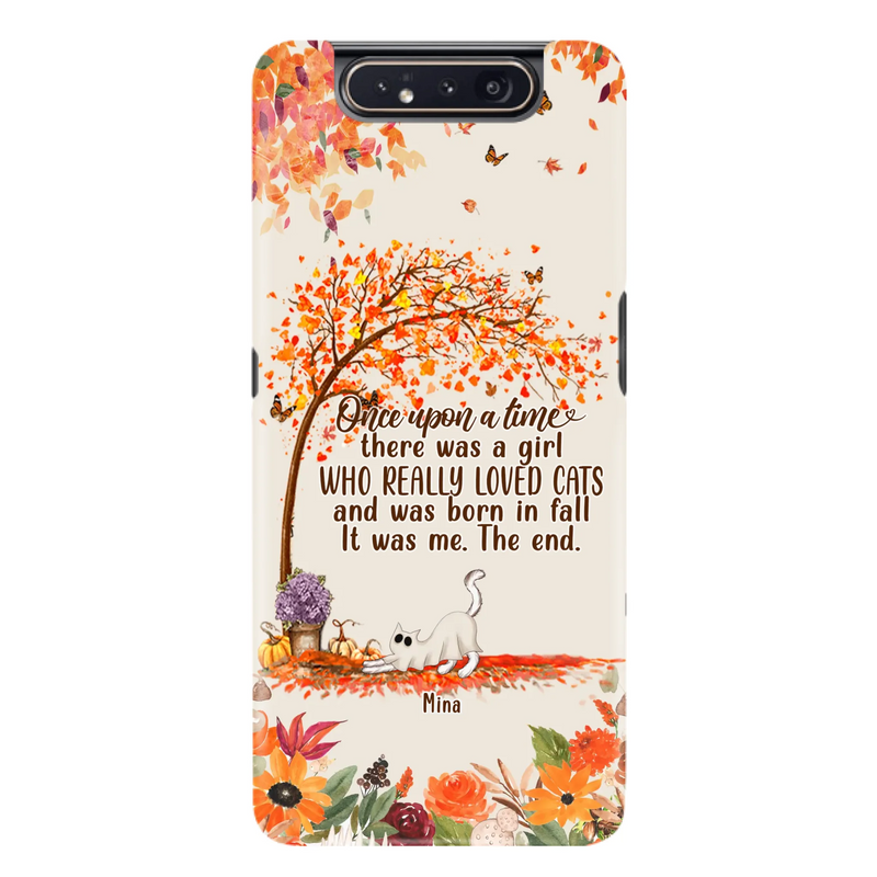 Custom Personalized Cat & Fall Phone Case - Upto 6 Cats - Autumn Gift For Cat Lover - Once Upon A Time - Case For iPhone And Samsung
