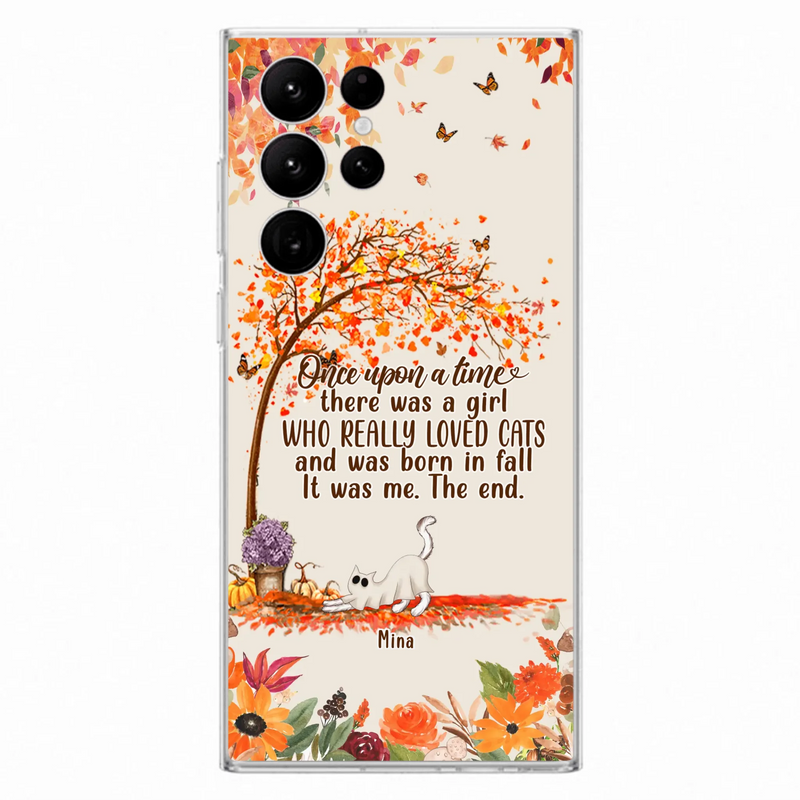 Custom Personalized Cat & Fall Phone Case - Upto 6 Cats - Autumn Gift For Cat Lover - Once Upon A Time - Case For iPhone And Samsung