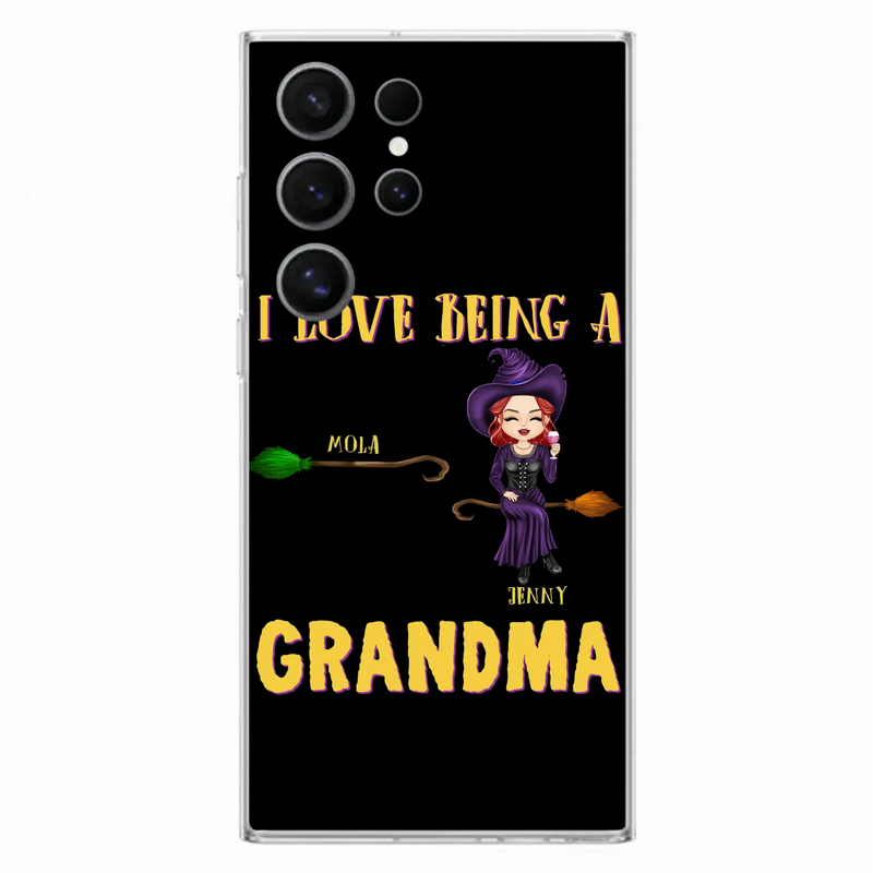 Personalized Witch Grandma Phone Case - Gift Idea For Halloween/Witch/Grandma - Upto 8 Kids - I Love Being A Grandma - Case For iPhone/Samsung