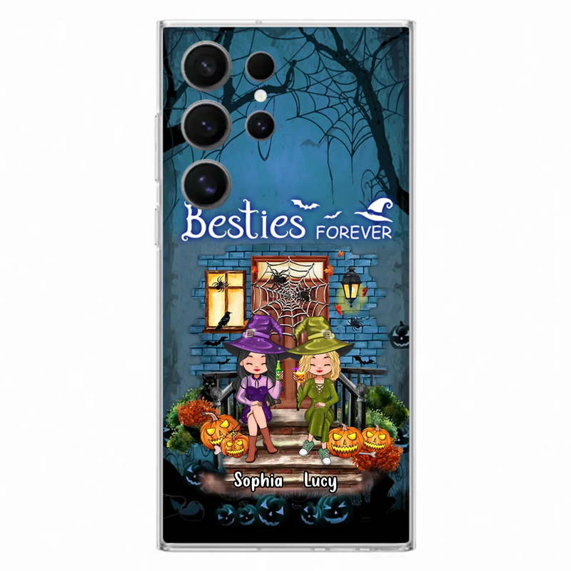 Custom Personalized Halloween Friend Phone Case - Upto 5 Friends - Halloween Gift Idea for Friends/Sisters - Besties Forever - Case for iPhone/Samsung