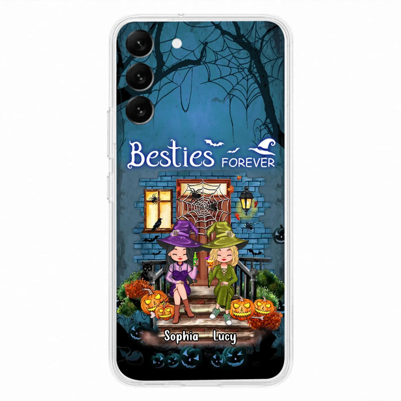 Custom Personalized Halloween Friend Phone Case - Upto 5 Friends - Halloween Gift Idea for Friends/Sisters - Besties Forever - Case for iPhone/Samsung