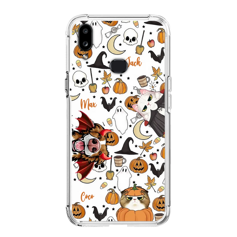 Custom Personalized Halloween Pet Phone Case - Upto 3 Pets - Gift Idea For Dog/Cat Owners - Case for iPhone/Samsung