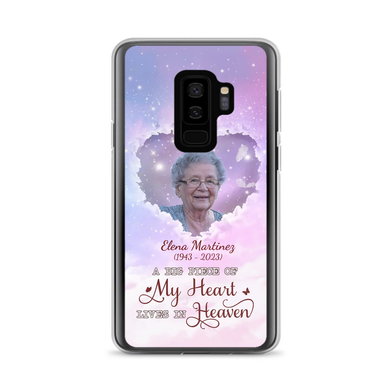 Custom Personalized Memorial Photo Phone Case - Memorial Gift For Family Member - Upload Photo - Case For iPhone/Samsung - A Big Piece Of My Heart Lives In Heaven