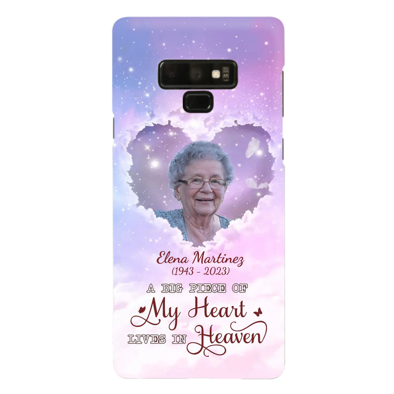 Custom Personalized Memorial Photo Phone Case - Memorial Gift For Family Member - Upload Photo - Case For iPhone/Samsung - A Big Piece Of My Heart Lives In Heaven