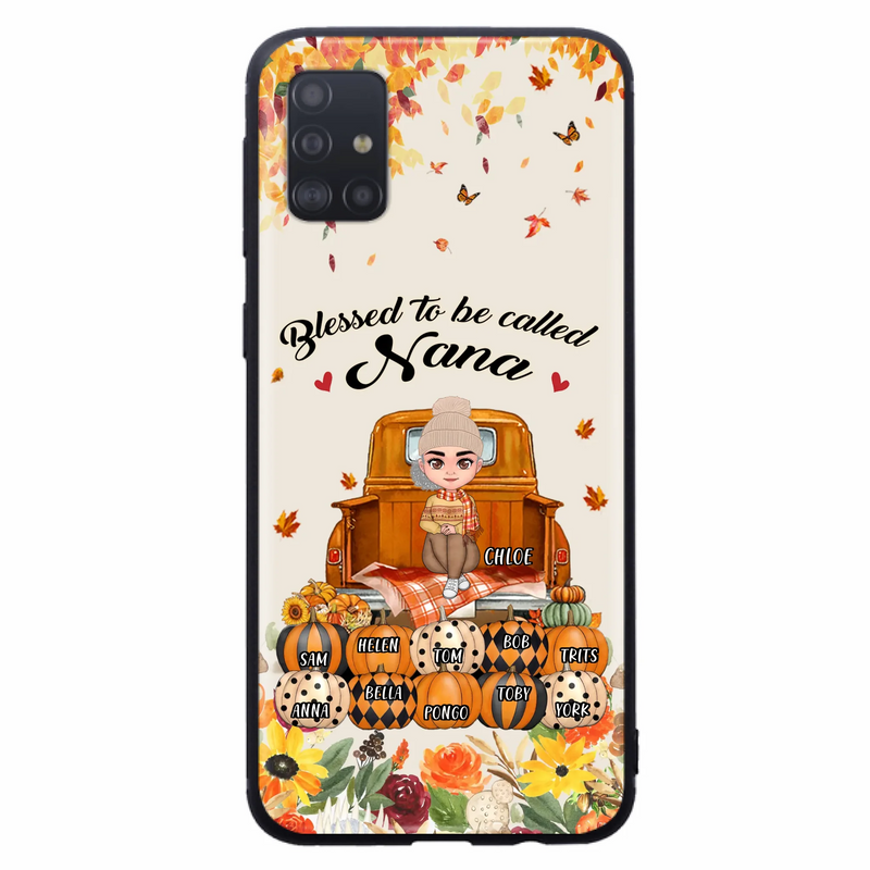 Custom Personalized Grandma Autumn Phone Case - Gift Idea For Grandma - Upto 10 Kids -  Case For iPhone/Samsung - Blessed To Be Called Nana