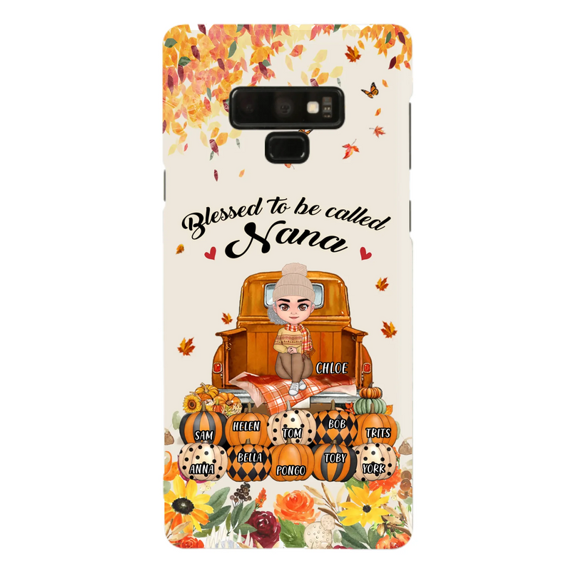 Custom Personalized Grandma Autumn Phone Case - Gift Idea For Grandma - Upto 10 Kids -  Case For iPhone/Samsung - Blessed To Be Called Nana