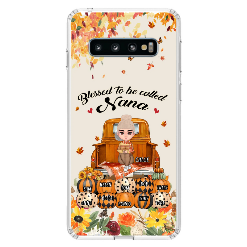Custom Personalized Grandma Autumn Phone Case - Gift Idea For Grandma - Upto 10 Kids -  Case For iPhone/Samsung - Blessed To Be Called Nana