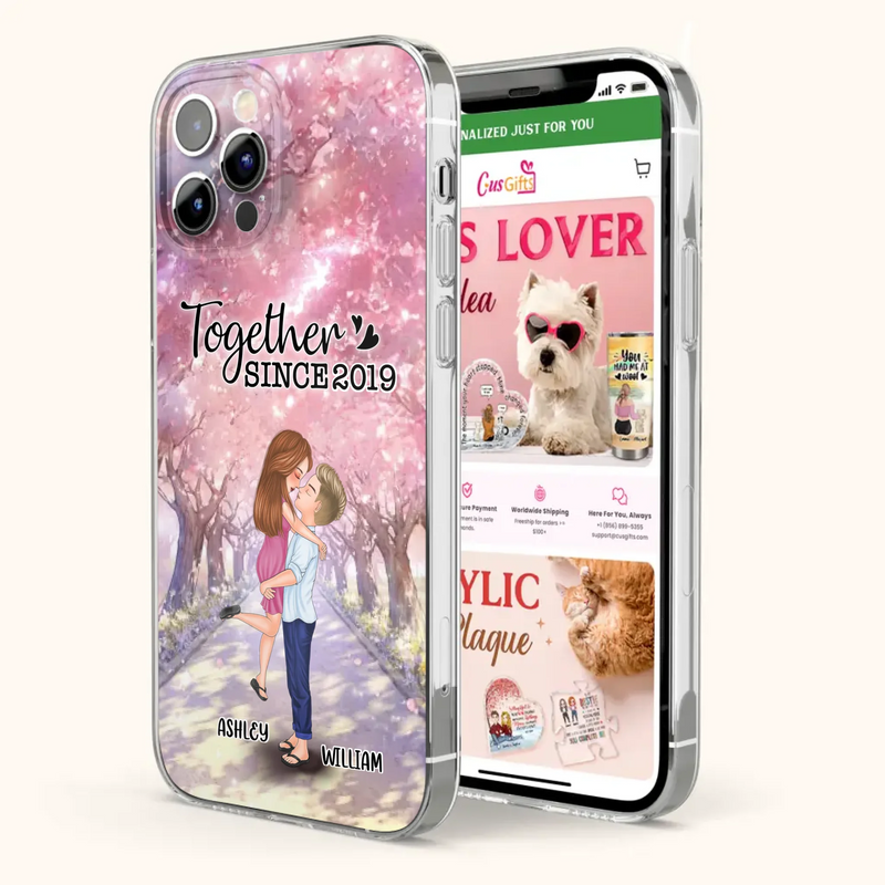 Personalized Couple Phone Case - Wedding/Anniversary Gift Idea for Couple - Together Since 2019 - Case For iPhone/Samsung