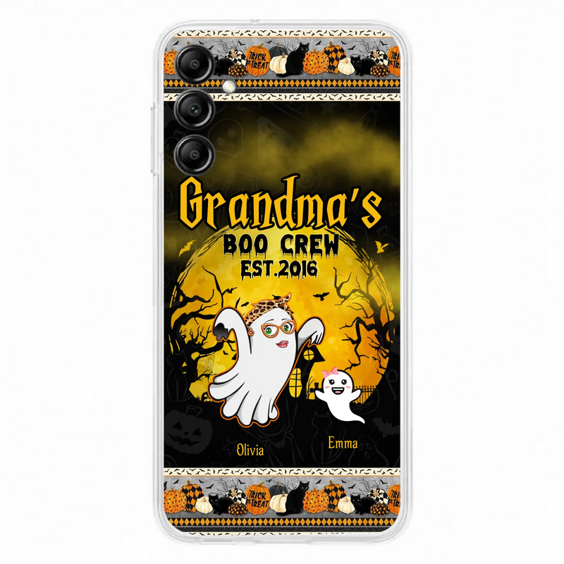 Custom Personalized Grandma Phone Case - Halloween Gift For Grandma - Upto 7 Kids - Grandma's Boo Crew - Case For iPhone/ Samsung