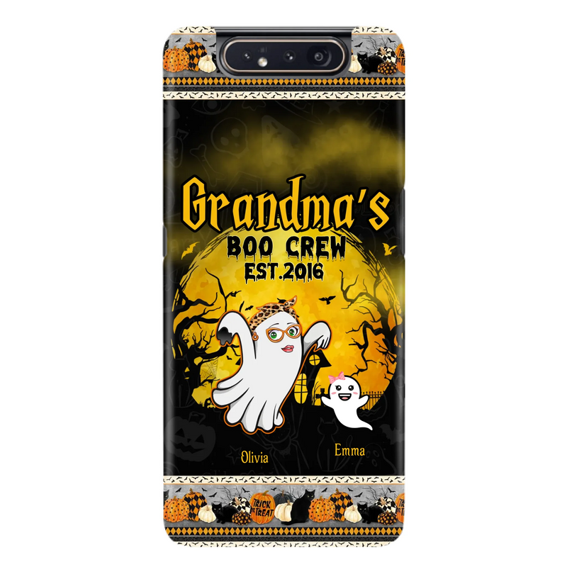 Custom Personalized Grandma Phone Case - Halloween Gift For Grandma - Upto 7 Kids - Grandma's Boo Crew - Case For iPhone/ Samsung