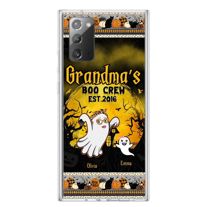 Custom Personalized Grandma Phone Case - Halloween Gift For Grandma - Upto 7 Kids - Grandma's Boo Crew - Case For iPhone/ Samsung