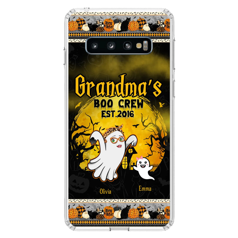 Custom Personalized Grandma Phone Case - Halloween Gift For Grandma - Upto 7 Kids - Grandma's Boo Crew - Case For iPhone/ Samsung
