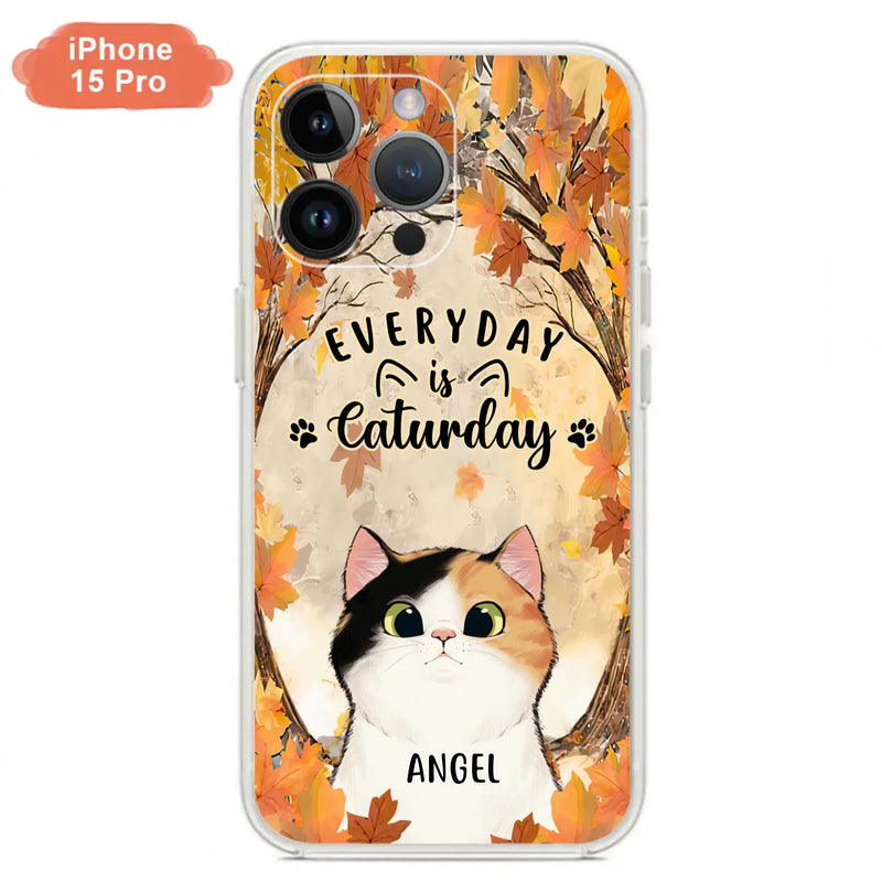 Custom Personalized Cat Phone Case For iPhone And Samsung - Gift Idea For Cat Lover - Up to 6 Cats - Everyday Is Caturday