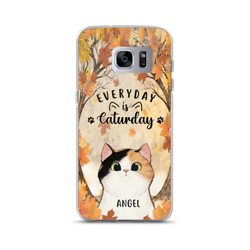 Custom Personalized Cat Phone Case For iPhone And Samsung - Gift Idea For Cat Lover - Up to 6 Cats - Everyday Is Caturday