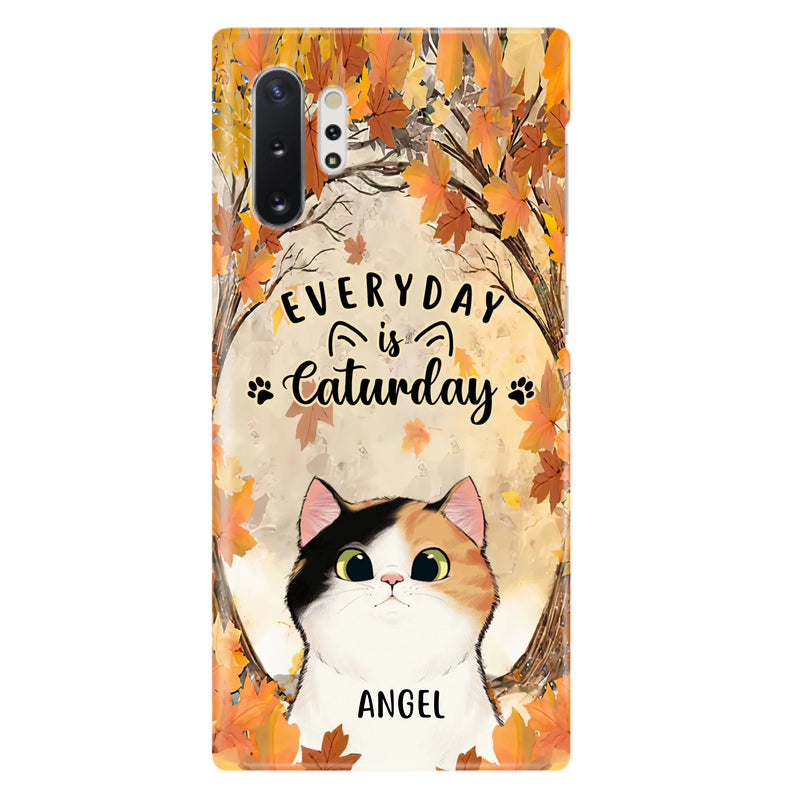 Custom Personalized Cat Phone Case For iPhone And Samsung - Gift Idea For Cat Lover - Up to 6 Cats - Everyday Is Caturday
