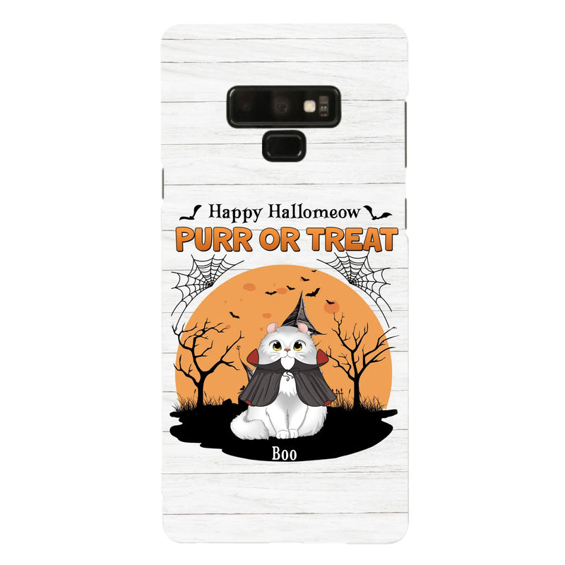 Custom Personalized Meowloween Phone Case - Up to 6 Cats - Halloween Gift Idea for Cat Lovers - Happy Hallomeow - Case for iPhone/Samsung
