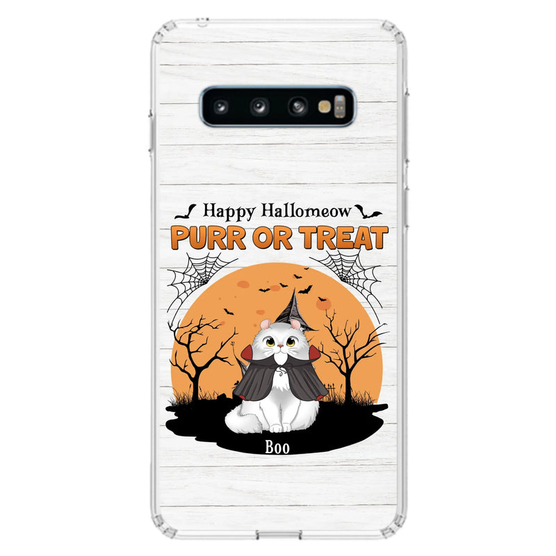 Custom Personalized Meowloween Phone Case - Up to 6 Cats - Halloween Gift Idea for Cat Lovers - Happy Hallomeow - Case for iPhone/Samsung