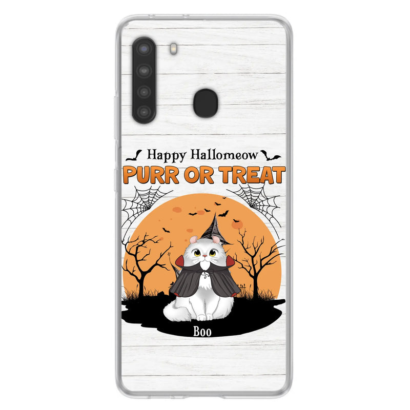 Custom Personalized Meowloween Phone Case - Up to 6 Cats - Halloween Gift Idea for Cat Lovers - Happy Hallomeow - Case for iPhone/Samsung