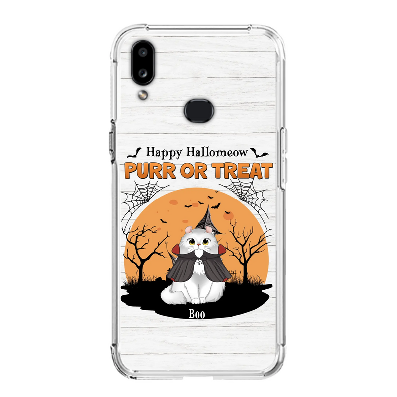 Custom Personalized Meowloween Phone Case - Up to 6 Cats - Halloween Gift Idea for Cat Lovers - Happy Hallomeow - Case for iPhone/Samsung
