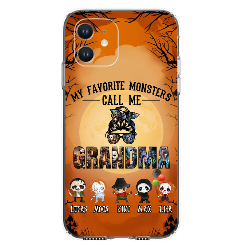 Personalized Halloween Phone Case - Halloween Gift Idea for Halloween - Upto 5 Characters - My Favorite Monsters Call Me Grandma - Case For iPhone/Samsung