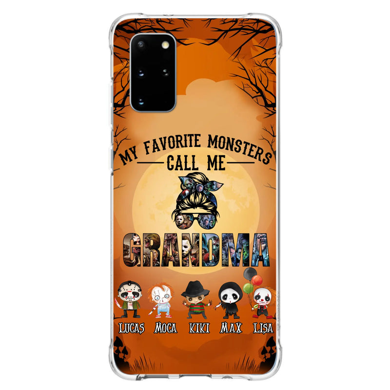 Personalized Halloween Phone Case - Halloween Gift Idea for Halloween - Upto 5 Characters - My Favorite Monsters Call Me Grandma - Case For iPhone/Samsung