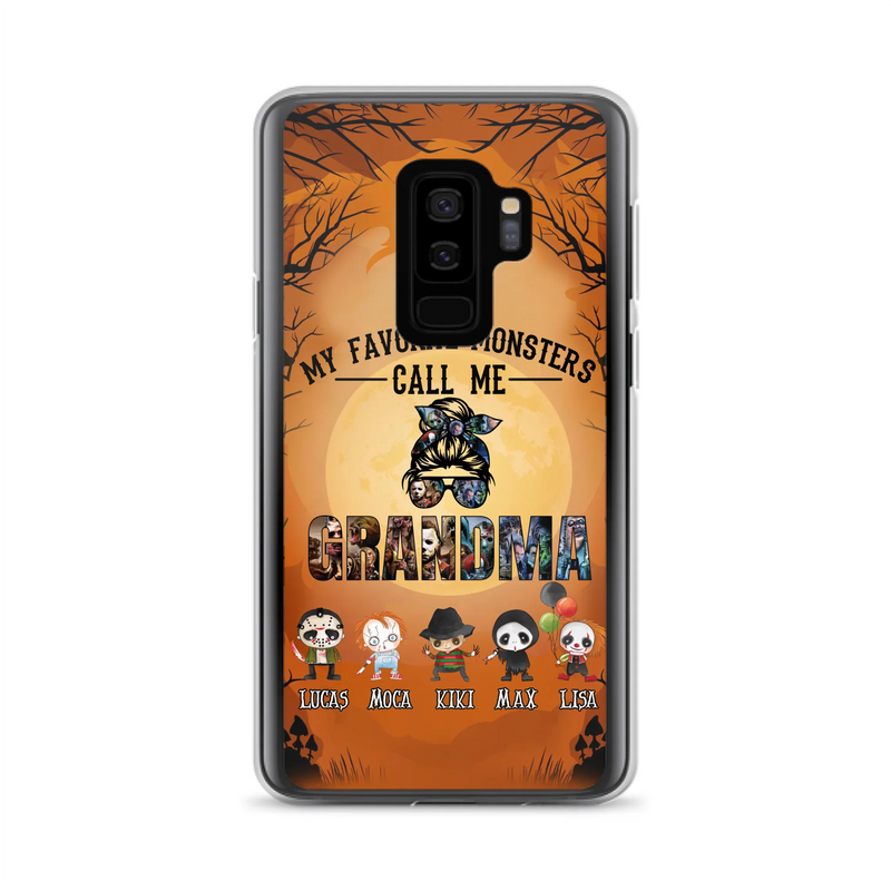 Personalized Halloween Phone Case - Halloween Gift Idea for Halloween - Upto 5 Characters - My Favorite Monsters Call Me Grandma - Case For iPhone/Samsung