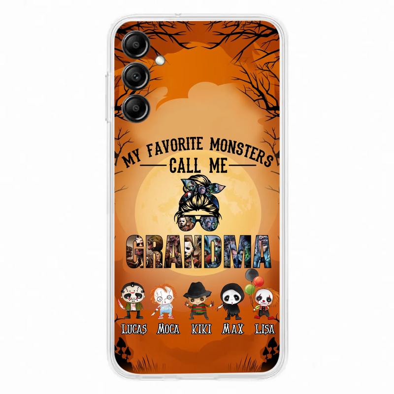 Personalized Halloween Phone Case - Halloween Gift Idea for Halloween - Upto 5 Characters - My Favorite Monsters Call Me Grandma - Case For iPhone/Samsung