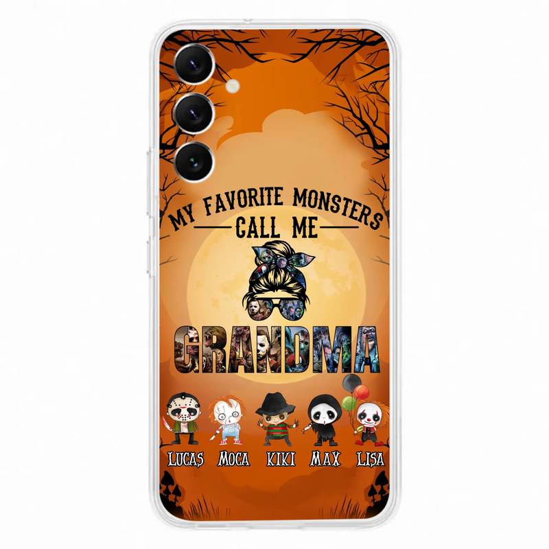 Personalized Halloween Phone Case - Halloween Gift Idea for Halloween - Upto 5 Characters - My Favorite Monsters Call Me Grandma - Case For iPhone/Samsung