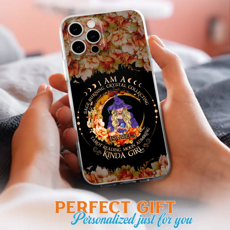Personalized Witch Phone Case - Gift Idea For Halloween - I Am A Sage Burning, Crystal Collecting, Tarot Reading, Moon Admiring Kinda Girl - Cases For iPhone/Samsung