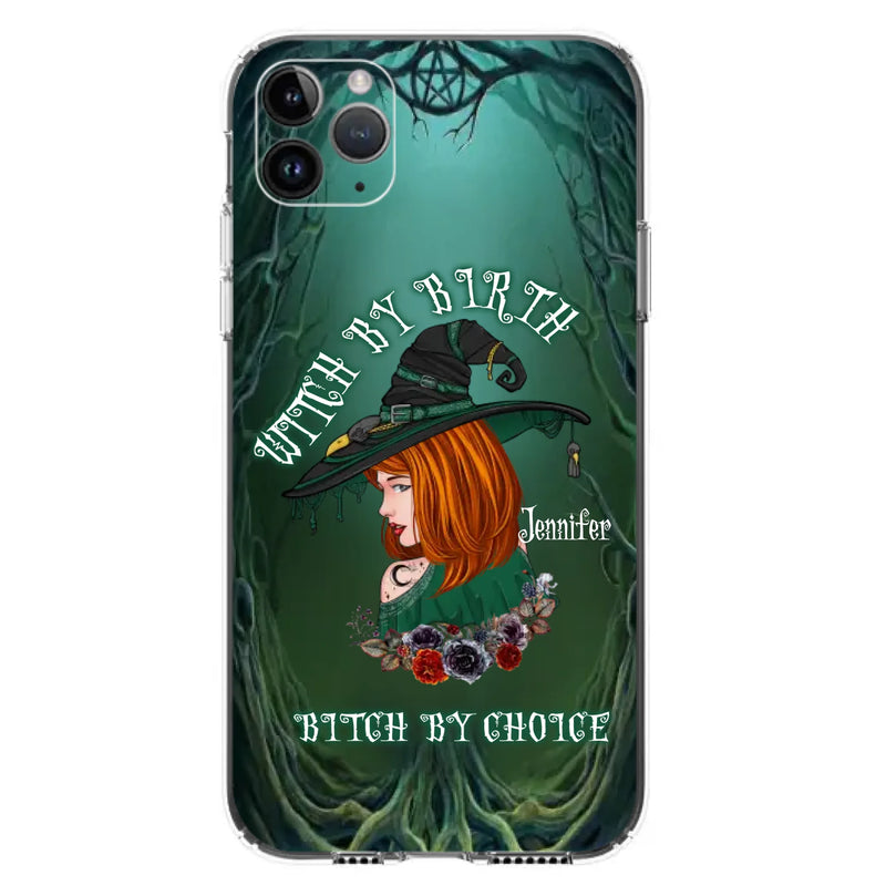 Custom Personalized Witch Phone Case - Gift Idea For Halloween - Witch By Birth Bitch By Choice - Case For iPhone/Samsung