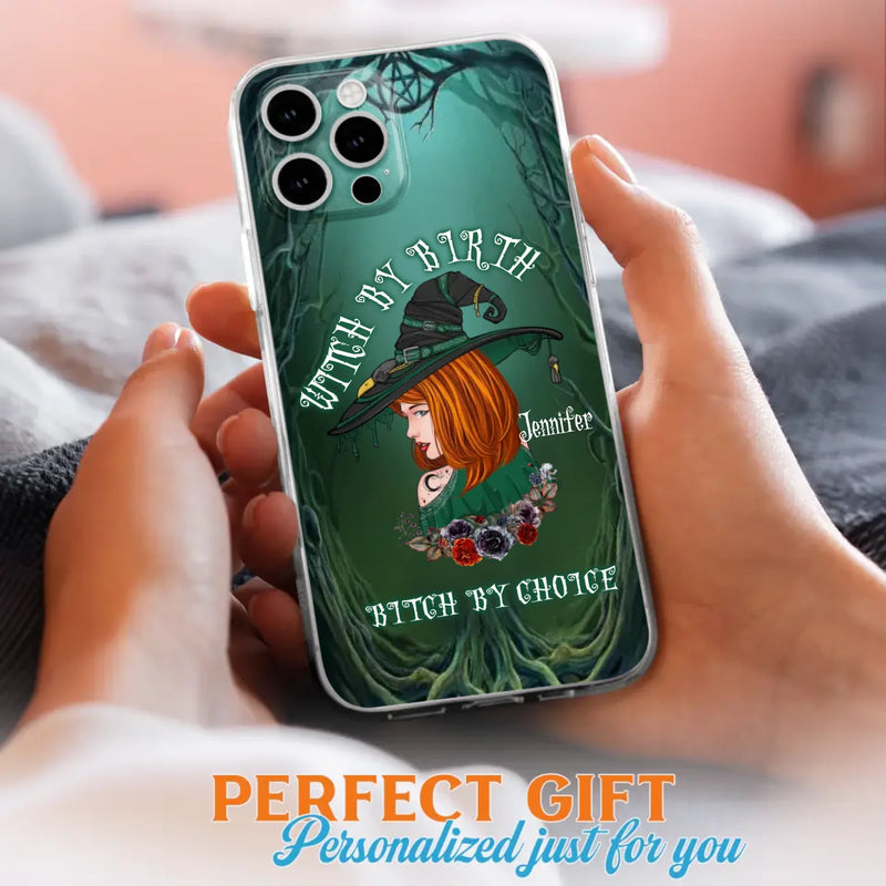 Custom Personalized Witch Phone Case - Gift Idea For Halloween - Witch By Birth Bitch By Choice - Case For iPhone/Samsung