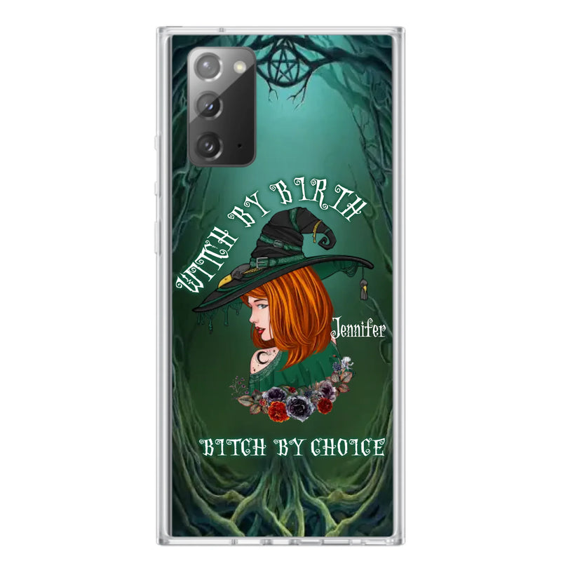 Custom Personalized Witch Phone Case - Gift Idea For Halloween - Witch By Birth Bitch By Choice - Case For iPhone/Samsung