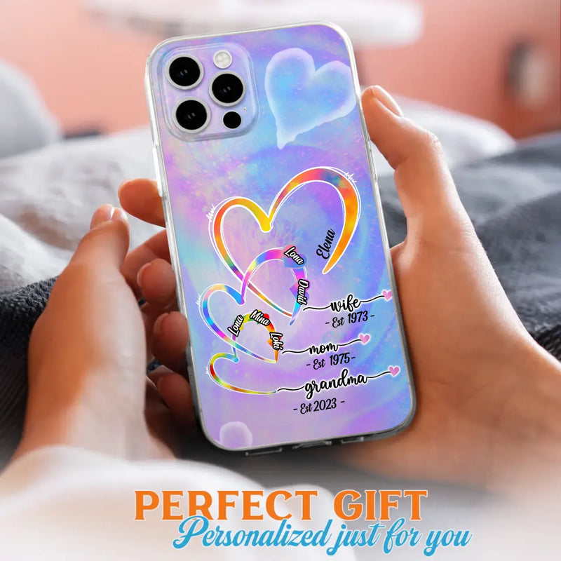 Personalized Mom Phone Case - Gift Idea For Mom/Grandma - Upto 4 Children/5 Grandchildren - Cases For iPhone/Samsung