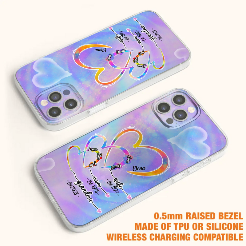 Personalized Mom Phone Case - Gift Idea For Mom/Grandma - Upto 4 Children/5 Grandchildren - Cases For iPhone/Samsung