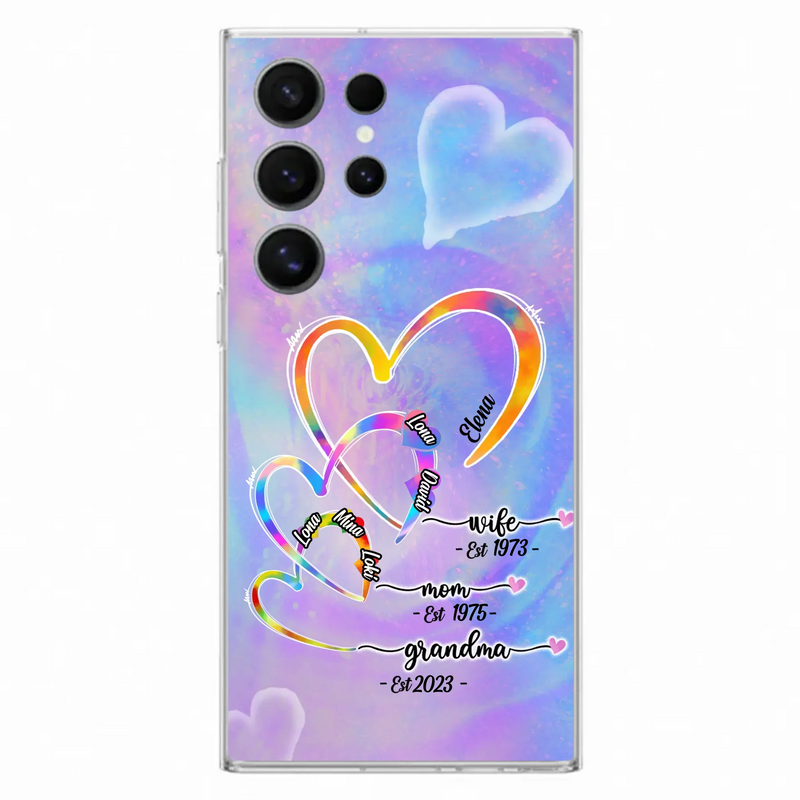 Personalized Mom Phone Case - Gift Idea For Mom/Grandma - Upto 4 Children/5 Grandchildren - Cases For iPhone/Samsung