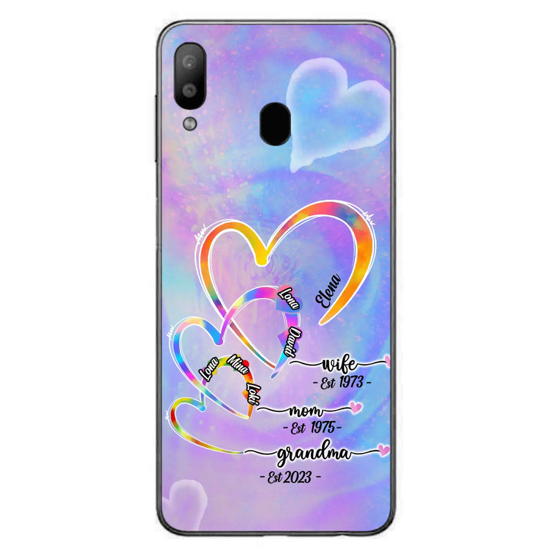 Personalized Mom Phone Case - Gift Idea For Mom/Grandma - Upto 4 Children/5 Grandchildren - Cases For iPhone/Samsung