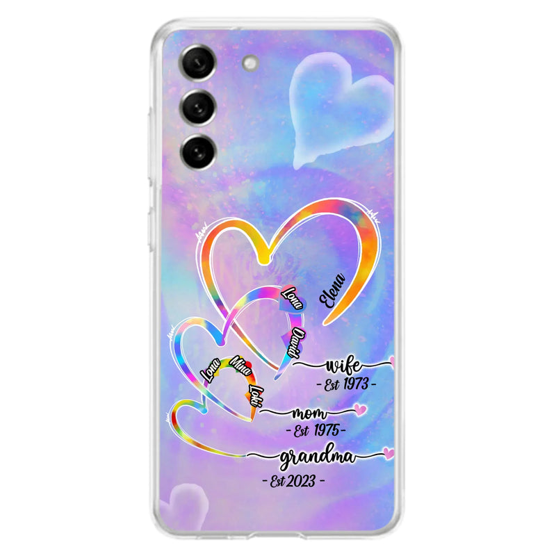 Personalized Mom Phone Case - Gift Idea For Mom/Grandma - Upto 4 Children/5 Grandchildren - Cases For iPhone/Samsung