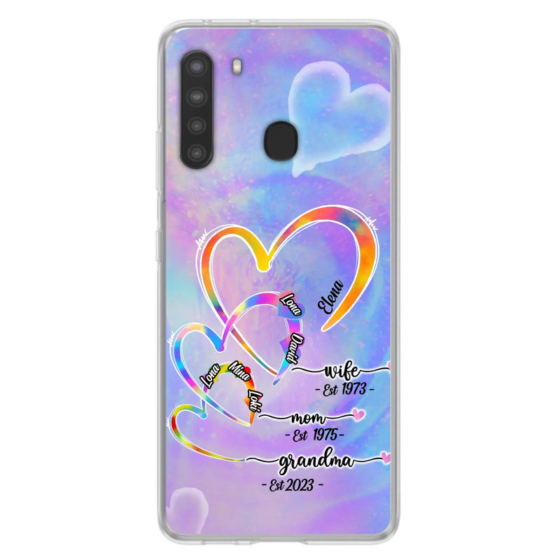 Personalized Mom Phone Case - Gift Idea For Mom/Grandma - Upto 4 Children/5 Grandchildren - Cases For iPhone/Samsung