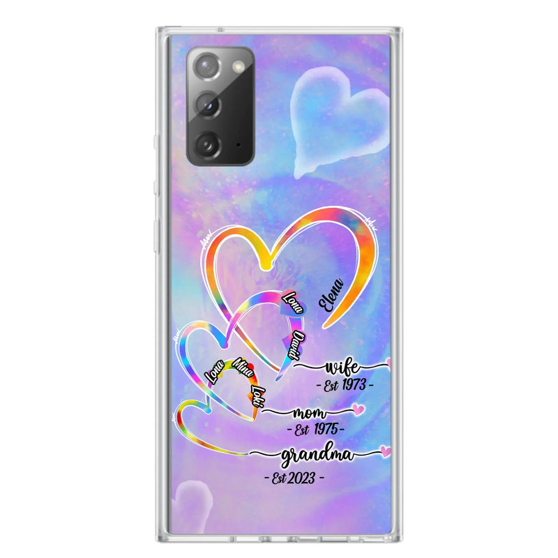 Personalized Mom Phone Case - Gift Idea For Mom/Grandma - Upto 4 Children/5 Grandchildren - Cases For iPhone/Samsung