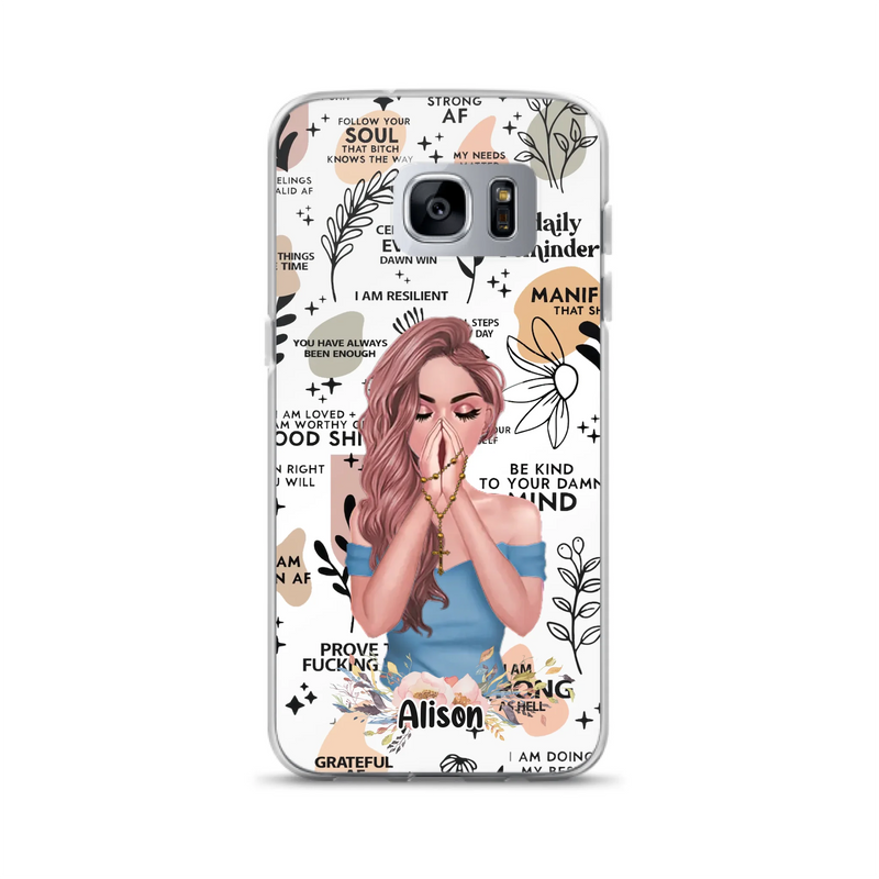 Custom Personalized Praying Girl Phone Case - Gift Idea for Girls/Friends - Case for iPhone/Samsung