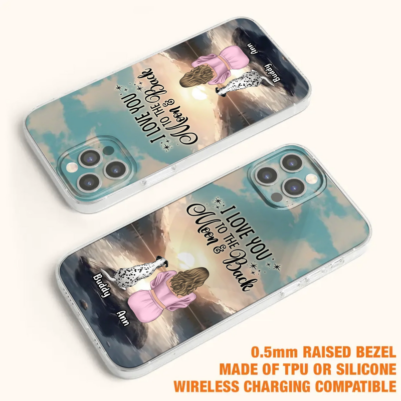 Custom Personalized Dog Mom Phone Case - Upto 6 Dogs - Gift Idea for Dog Lovers - I Love You To The Moon & Back - Case for iPhone/Samsung