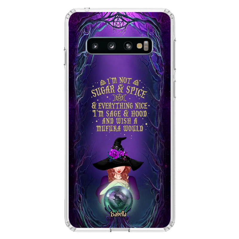 Custom Personalized Witch Phone Case - Gift Idea for Witch Lovers - I'm Not Sugar & Spice & Everything Nice - Case for iPhone/Samsung