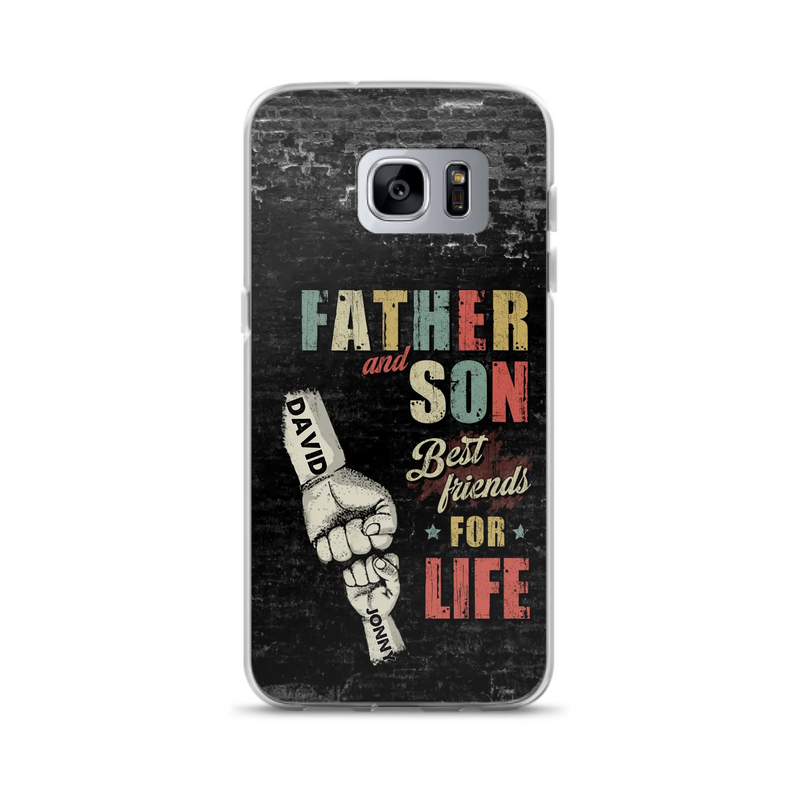 Custom Personalized Father Phone Case - Upto 5 Children - Father's Day Gift Idea from Sons/Daughters - Father And Son/Daughter Best Friends For Life - Case for iPhone/Samsung