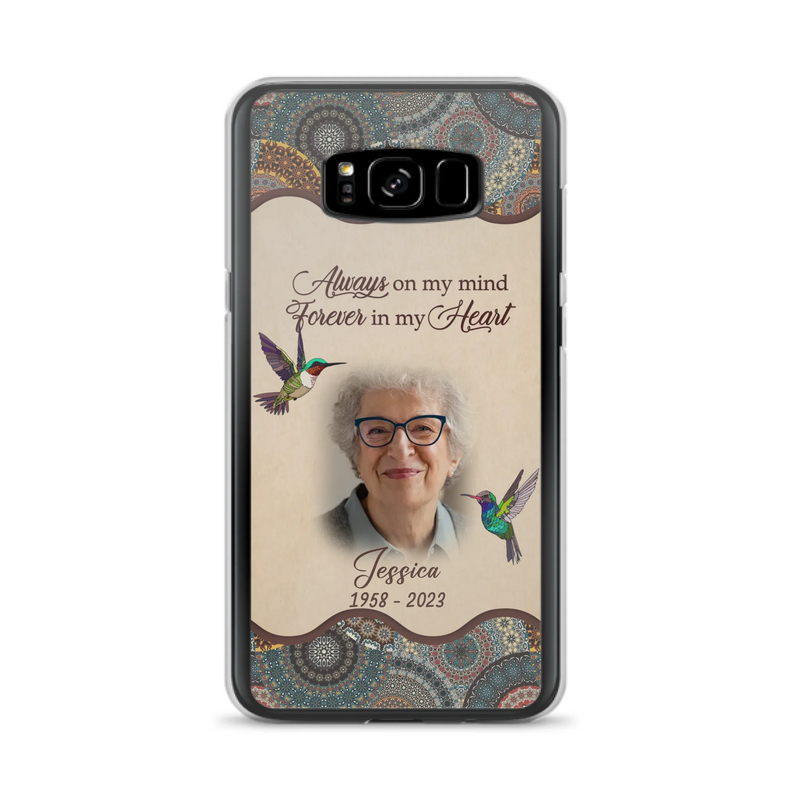 Custom Personalized Memorial Photo Phone Case - Memorial Gift Idea For Mother's Day/Father's Day - Always On My Mind, Forever In My Heart - Case For iPhone/Samsung