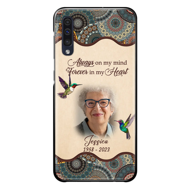 Custom Personalized Memorial Photo Phone Case - Memorial Gift Idea For Mother's Day/Father's Day - Always On My Mind, Forever In My Heart - Case For iPhone/Samsung