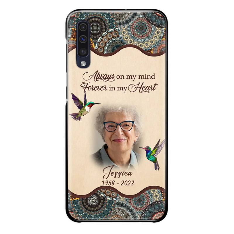 Custom Personalized Memorial Photo Phone Case - Memorial Gift Idea For Mother's Day/Father's Day - Always On My Mind, Forever In My Heart - Case For iPhone/Samsung