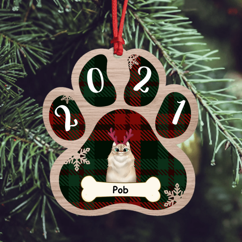 Custom Personalized Pet Paw Ornament - Best Gift For Cat Lover/Dog Lover
