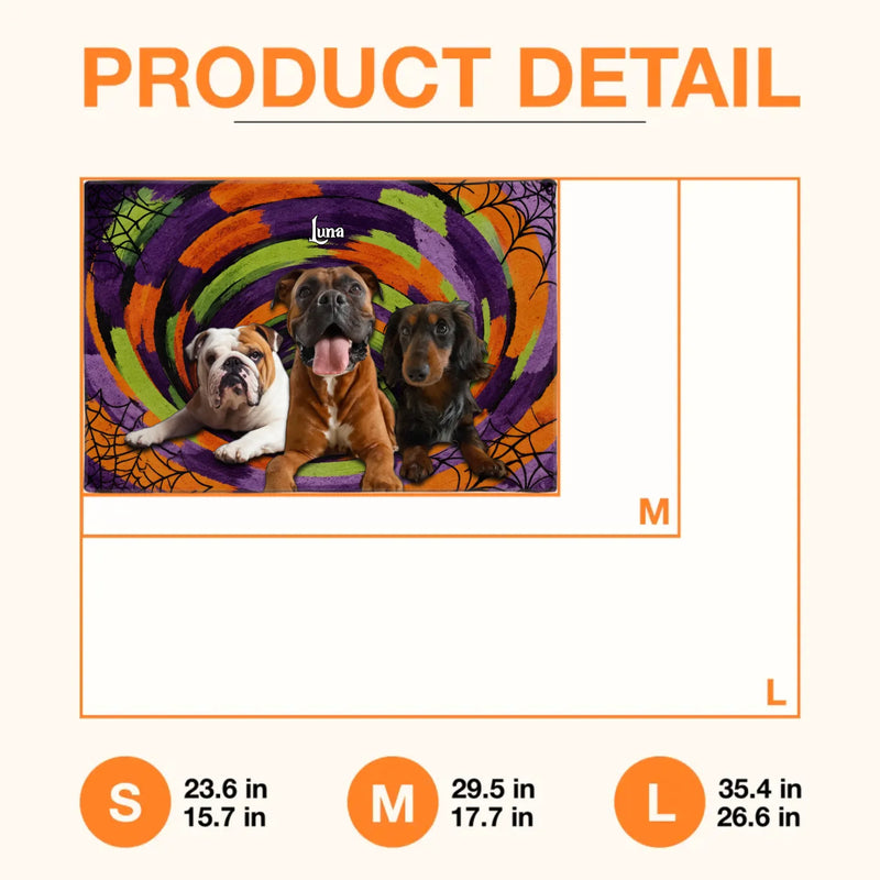 Custom Personalized Spooky Pet Doormat - Halloween Gift Idea For Pet Lover - Upload Photo - Up to 5 Pets