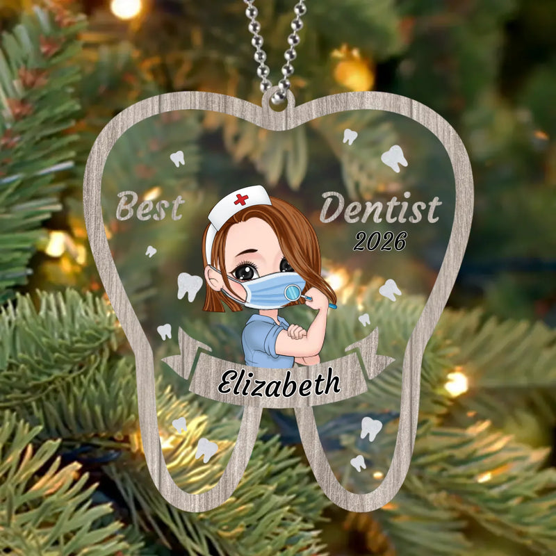Custom Personalized Dentist Acrylic Ornament - Gift Idea For Dentists/ Friends/ Colleagues - Best Dentist 2026